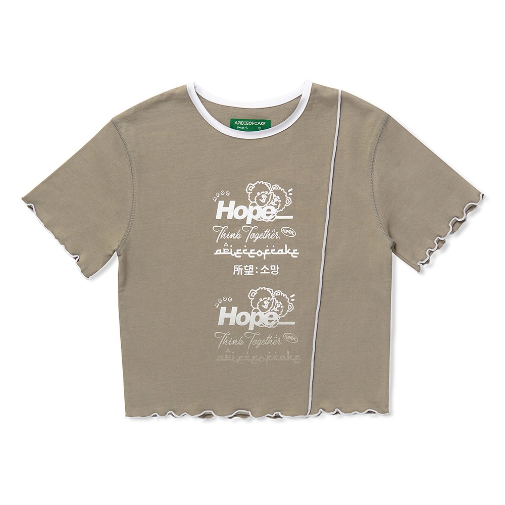 Hope Language Crop Tee_Wood Grey